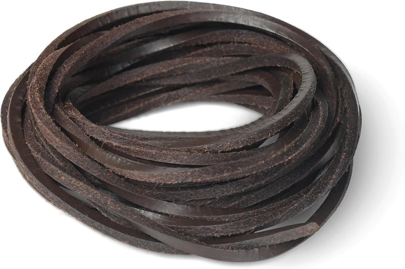 GENIQUE Real/Genuine 3mm Leather Cord 5 Metres, 1/8 inch Leather Strips, Leather Shoe Laces, for Boot Laces, Necklace, Bracelets, Jewelry Making, Crafting, Baseball Glove Repair (Brown, 3MM) - Image 2